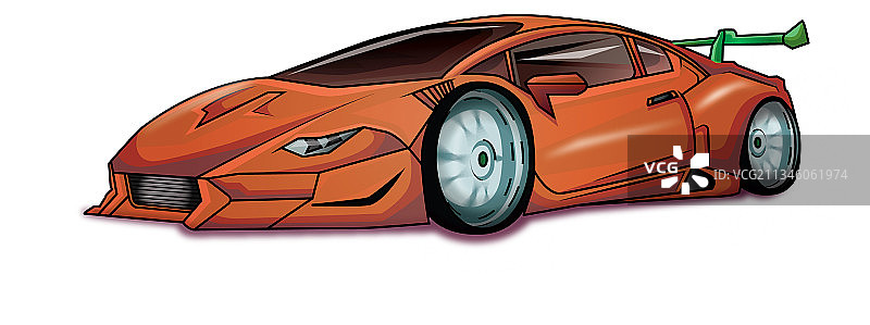 橙色兰博基尼图片素材