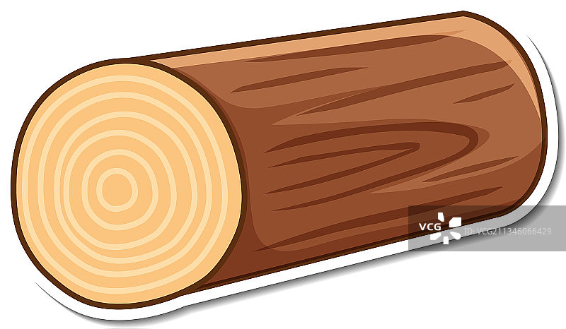 白色背景上的木头贴纸图片素材