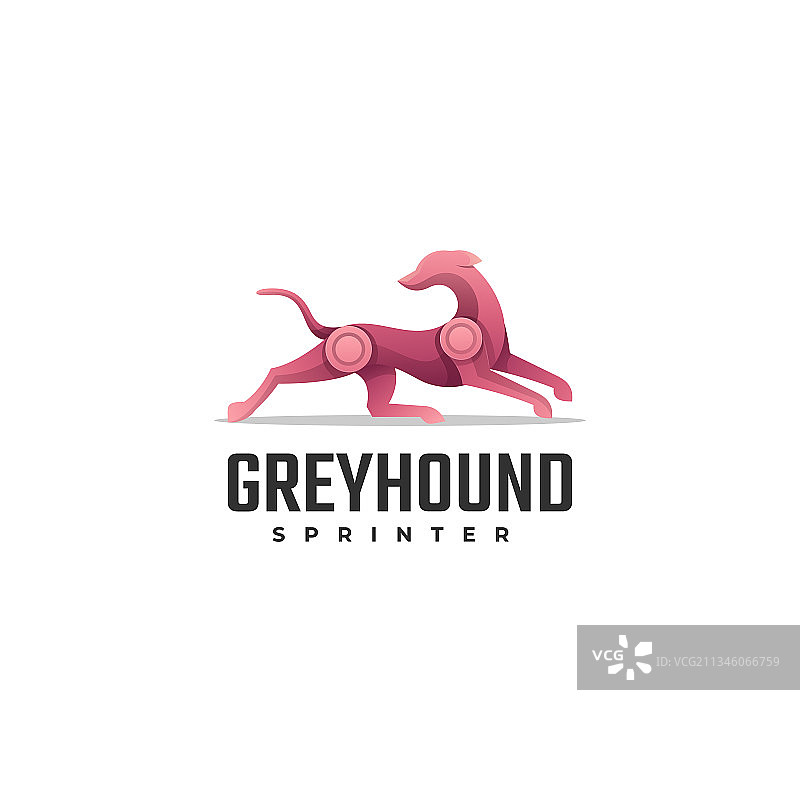 灵缇犬logo渐变彩色风格图片素材