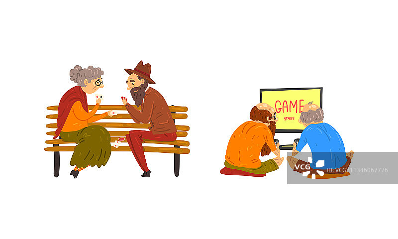 老年人休闲活动合集图片素材