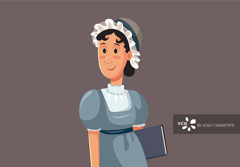 简·奥斯汀的漫画形象图片素材