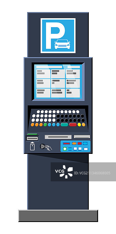 白色背景上的停车收费表图片素材
