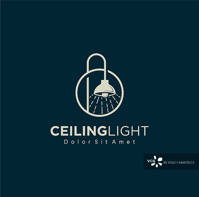 现代设计的天花板灯具标志线条图片素材