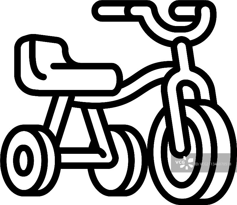 儿童三轮车图标轮廓样式图片素材