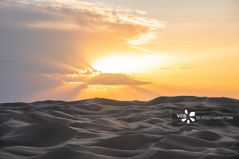 内蒙古库布齐沙漠风光图片素材