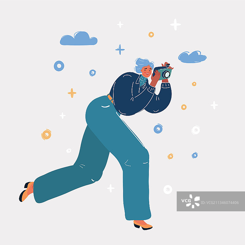 女人在拍照图片素材