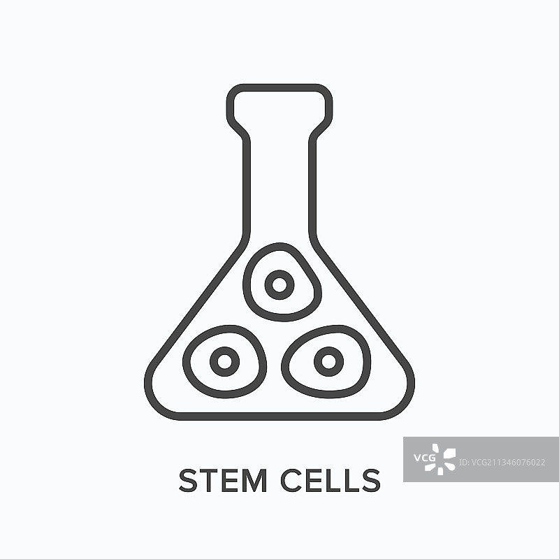 干细胞扁平线条图标轮廓图片素材