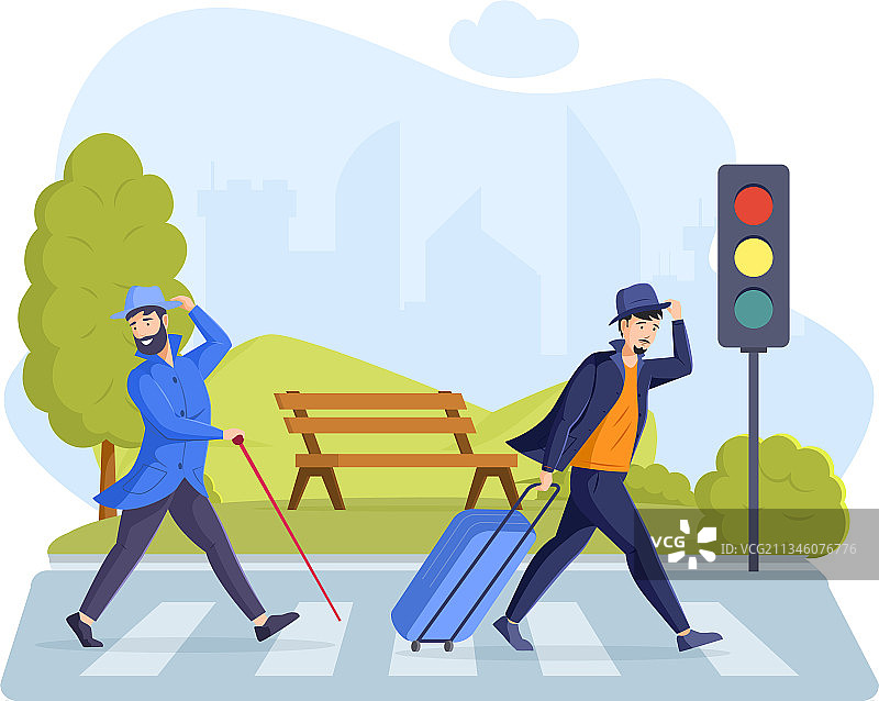 现代旅行人物行李箱图片素材