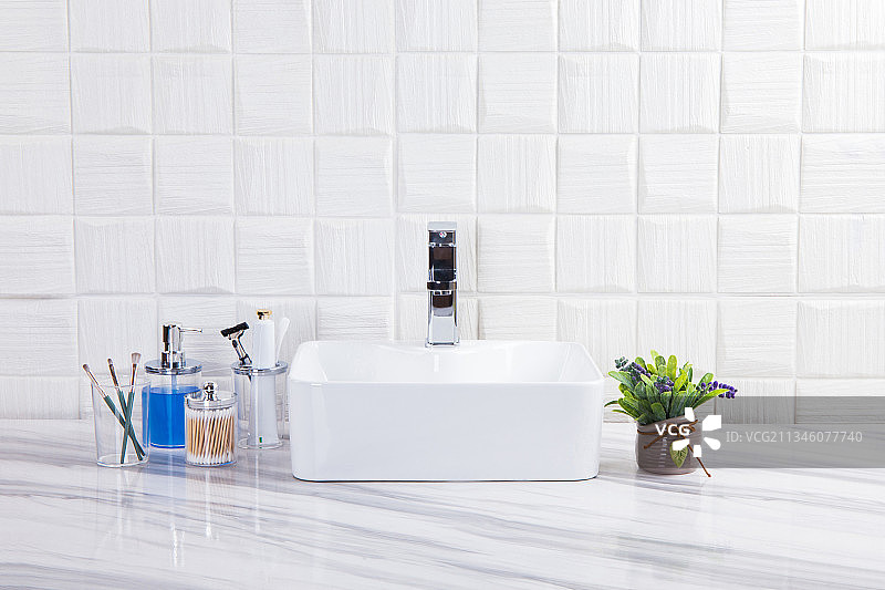 居家使用的浴室用品图片素材