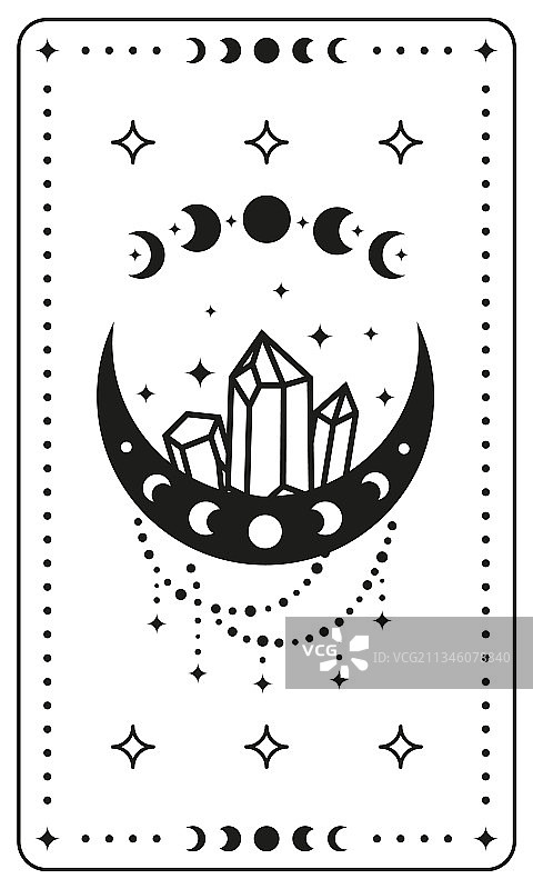 带有波西米亚符号的黑色魔法神秘塔罗牌图片素材