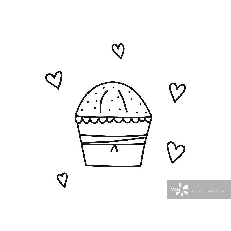 复活节面包轮廓涂鸦素材图片素材