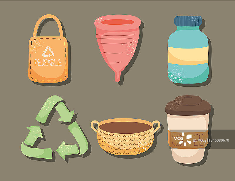 可重复使用的环保元素图片素材