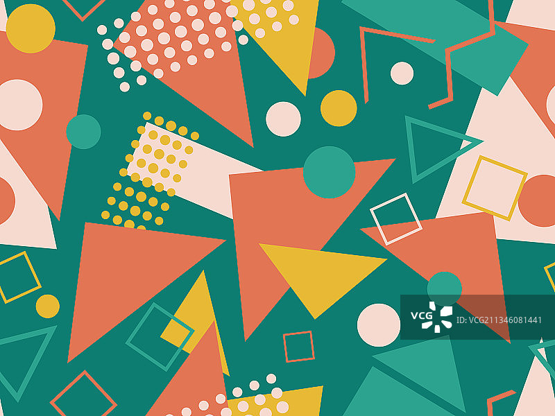 孟斐斯无缝图案几何元素图片素材