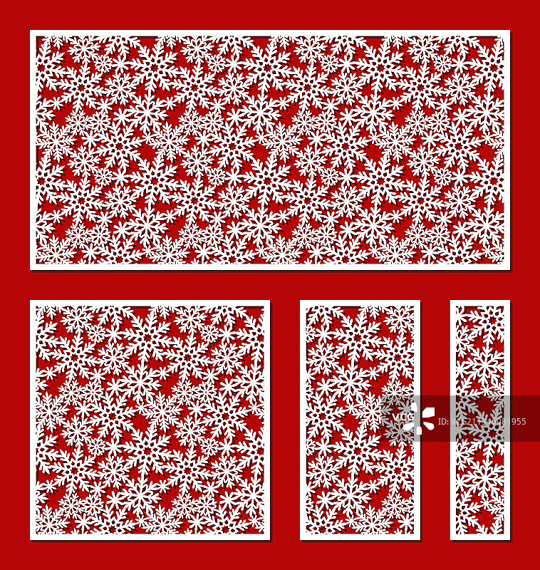 带雪花的冬季面板套装图片素材
