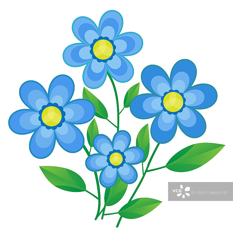 白色纸上的蓝色纸花图片素材