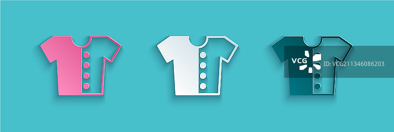 蓝色背景上的剪纸风格蝙蝠T恤图标图片素材