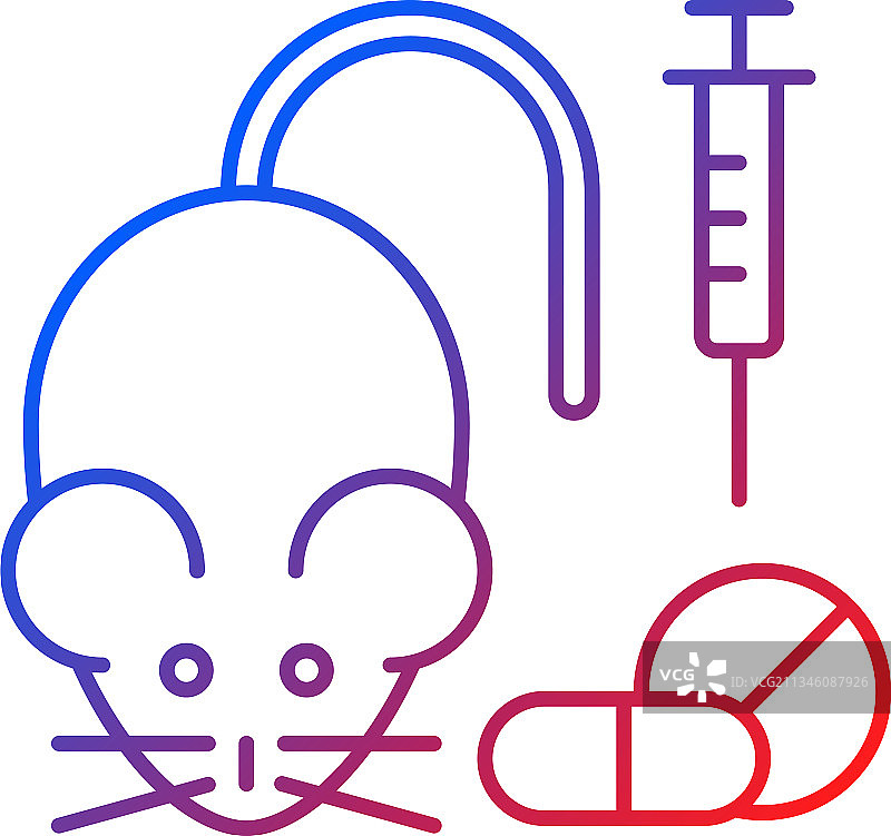 动物药物测试渐变线性图标图片素材