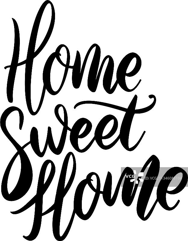 白色背景上的温馨的家字体短语图片素材