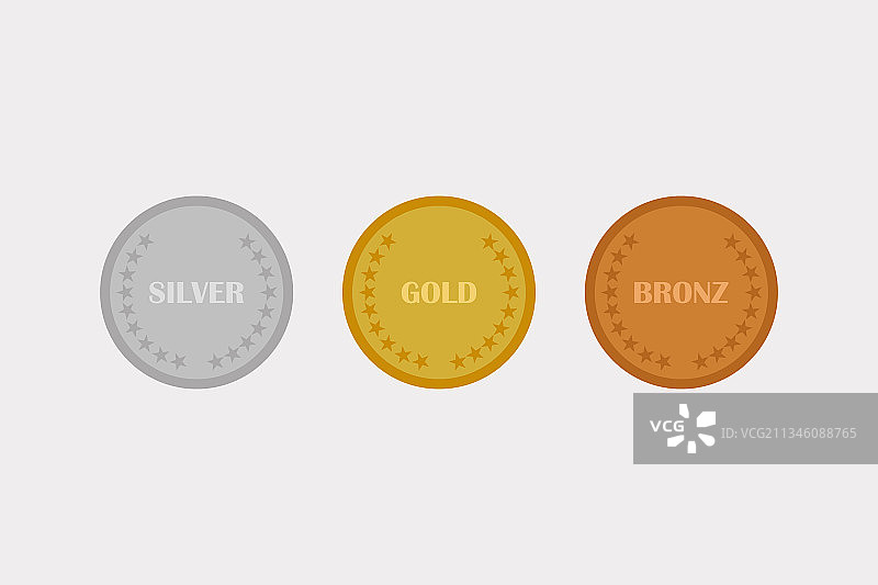 金银铜奖牌符号套装图片素材