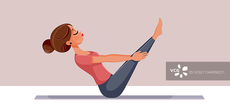 船式瑜伽卡通女性图片素材