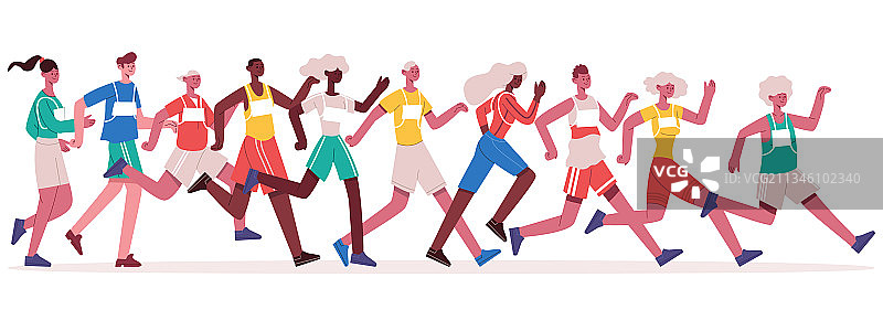 马拉松跑步人群图片素材