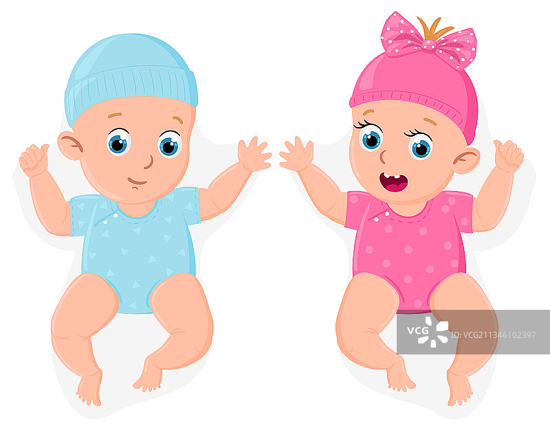 可爱的男、女新生儿图片素材