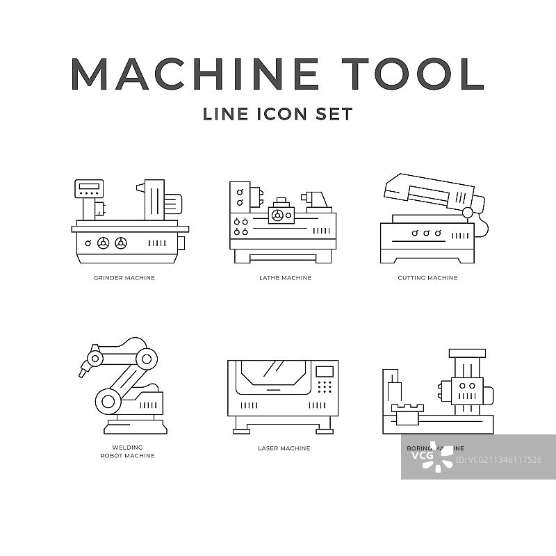 机床线性图标图片素材