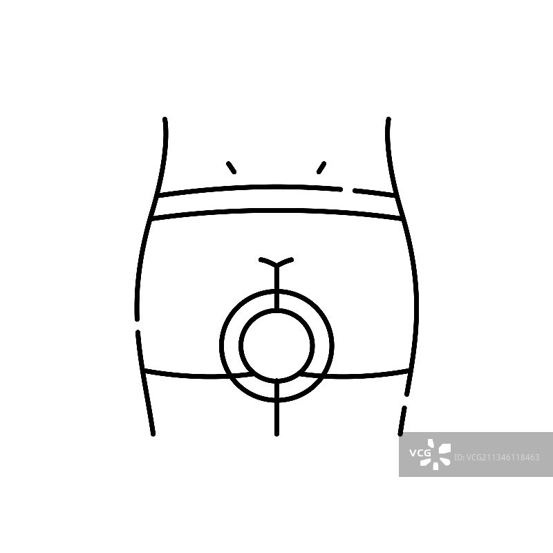 计算机诱发痔疮彩色线条图标图片素材