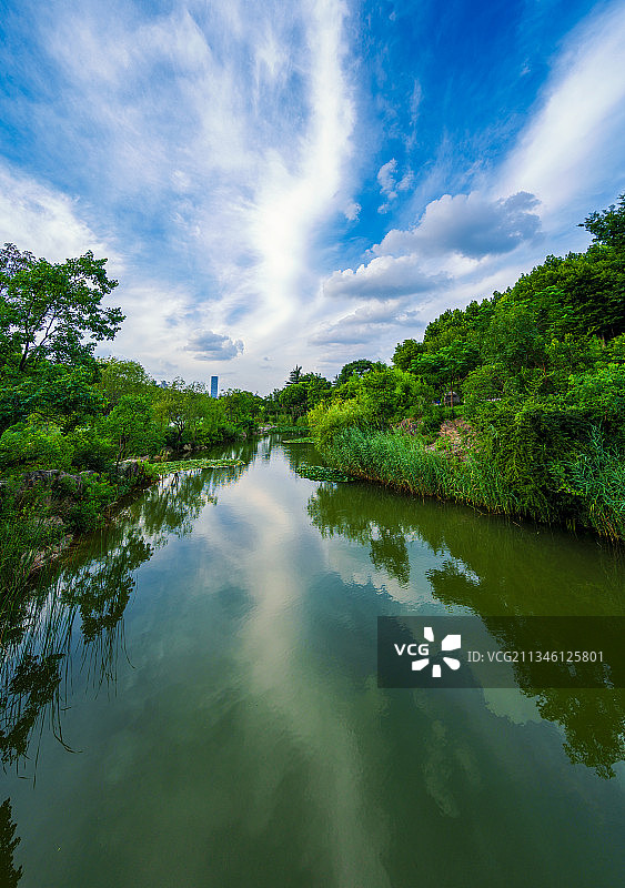 夏日不老潭+江苏省徐州市泉山区彭祖园不老潭图片素材