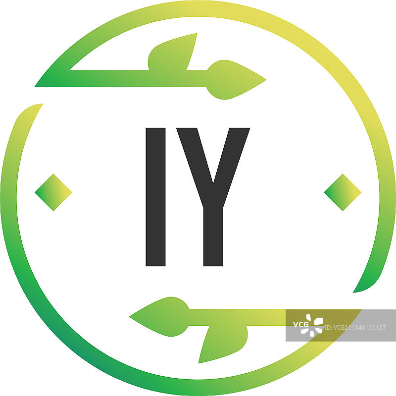 首字母IY自然标志设计模板图片素材