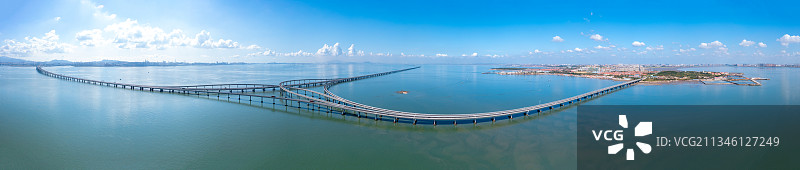青岛胶州湾大桥全景图片素材