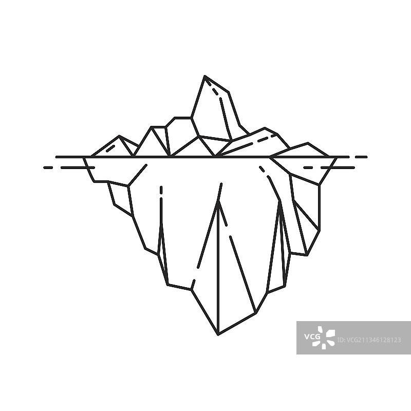 描边风格冰山图标图片素材