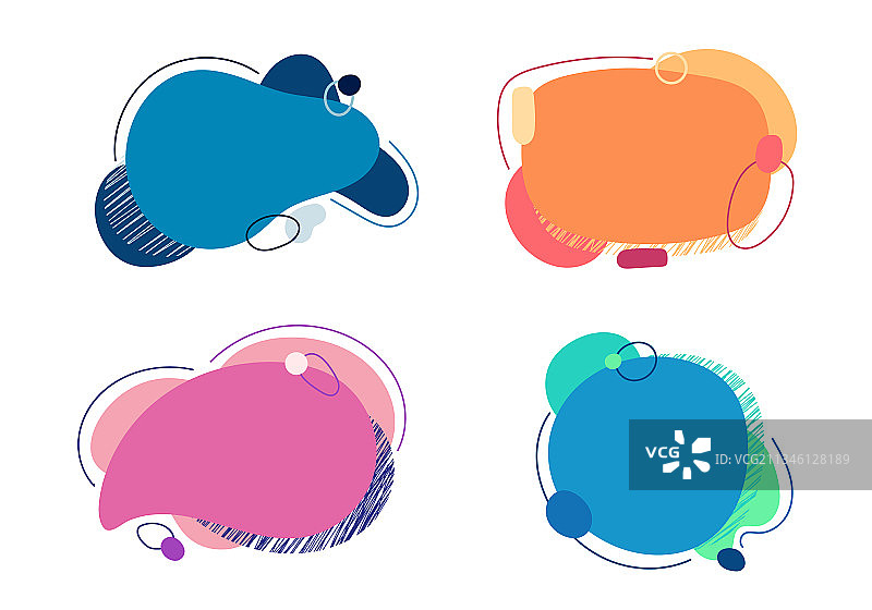 几何液体或流体斑点形状素材图片素材