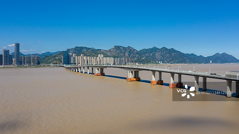 浙江温州瓯江瓯越大桥风光图片素材
