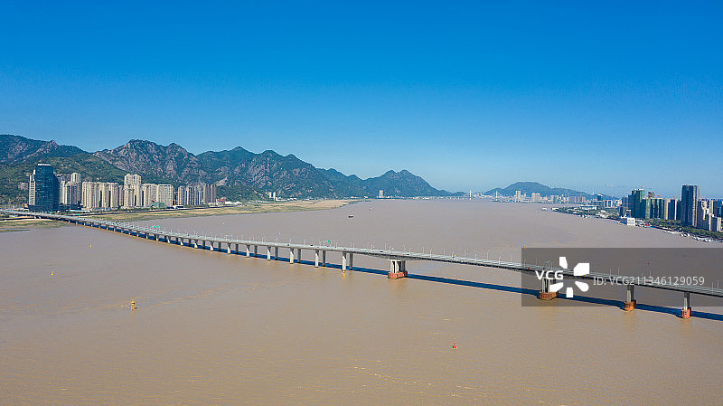 浙江温州瓯江瓯越大桥风光图片素材