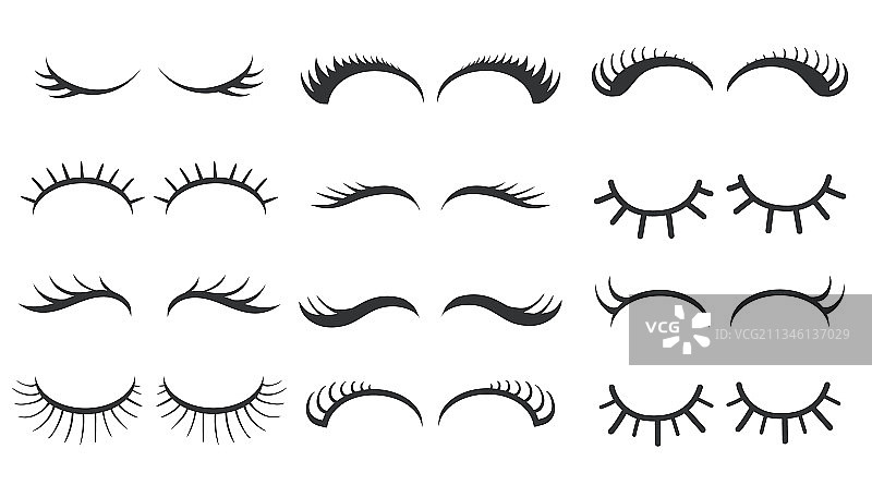 不同风格的睫毛套装图片素材