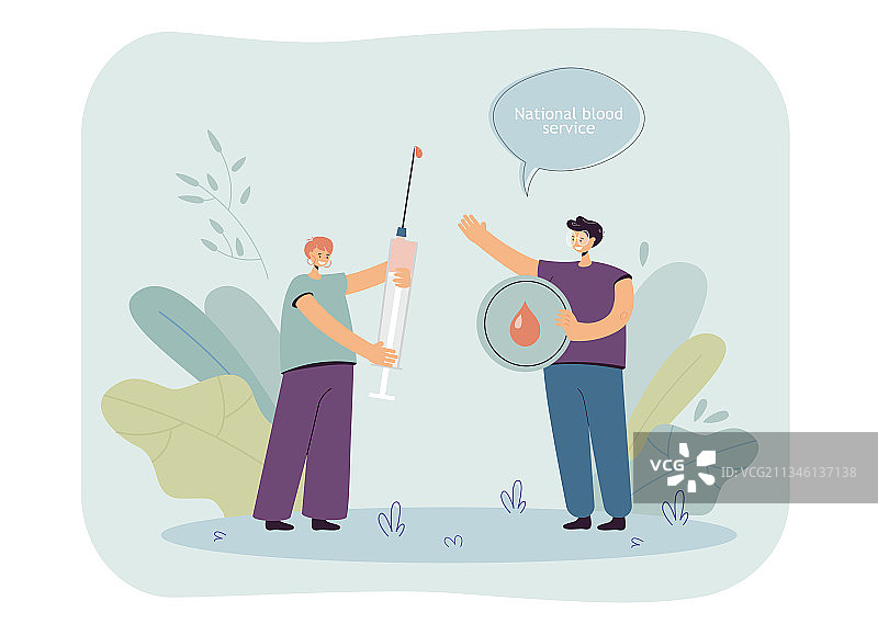 女性献血者手持装有血液的注射器图片素材