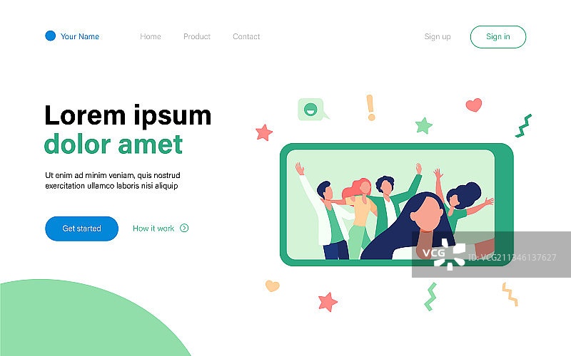 朋友们在智能手机上自拍图片素材