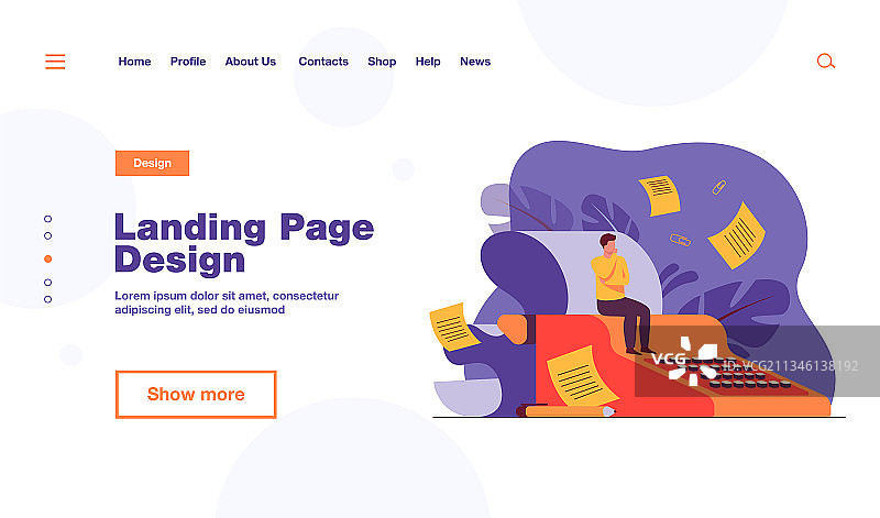 坐在复古打字机上的小型编剧图片素材