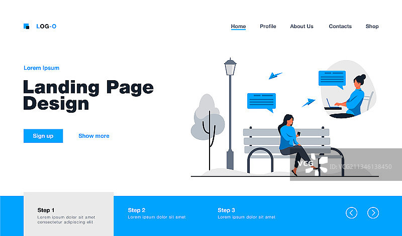 在户外用手机工作的女人图片素材