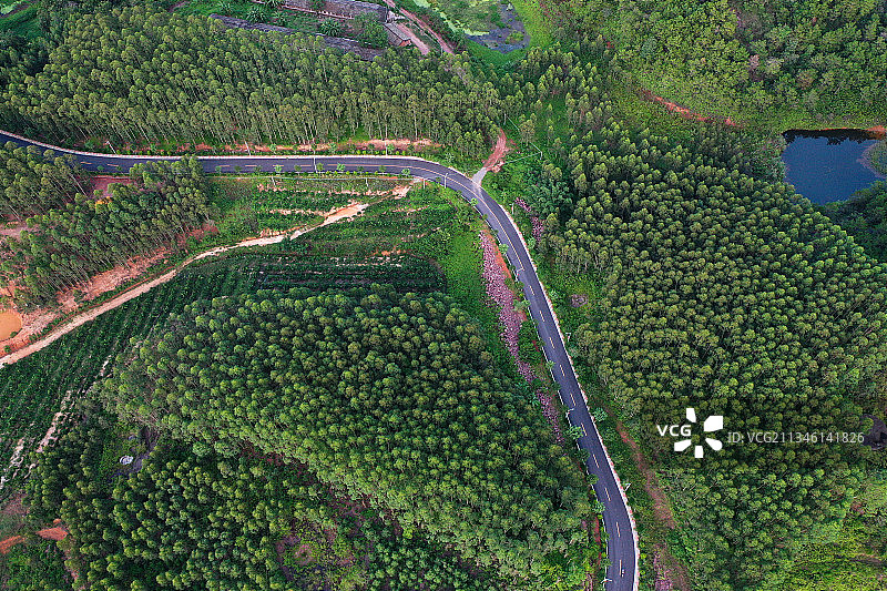 广东省河源市紫金县越王山旅游度假区航拍图片素材