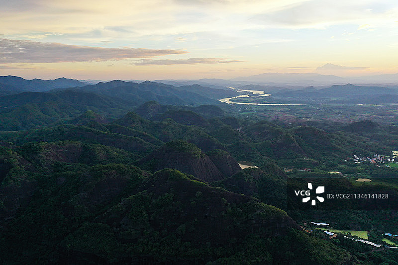 广东省河源市紫金县越王山旅游度假区航拍图片素材