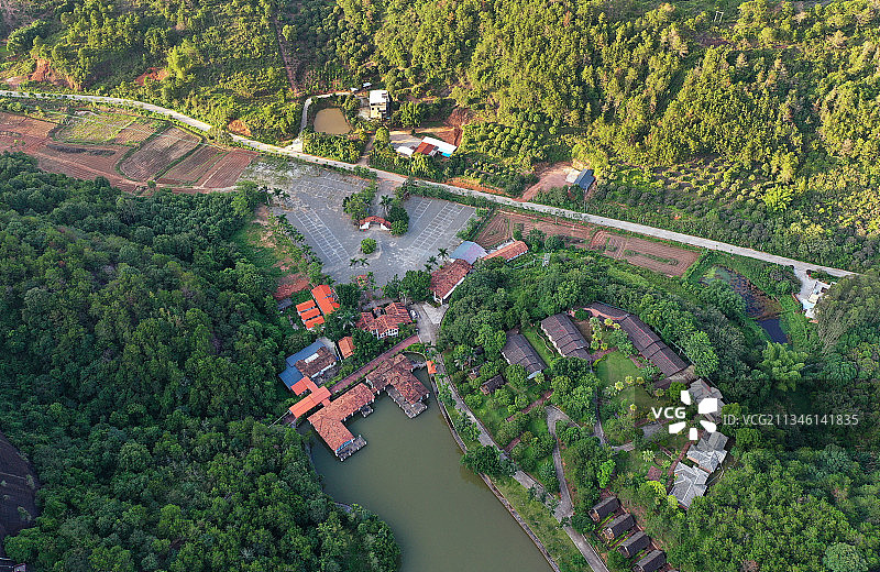 广东省河源市紫金县越王山旅游度假区航拍图片素材