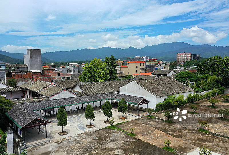 广东省河源市龙川县千年古县佗城龙川考棚越王井航拍图片素材