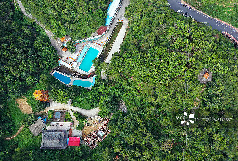 广东省河源市龙川县水坑生态旅游娱乐区航拍图片素材