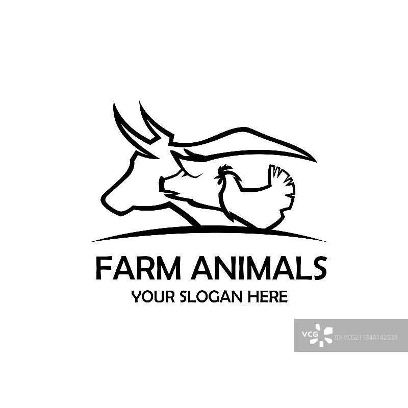 农场动物标签图片素材