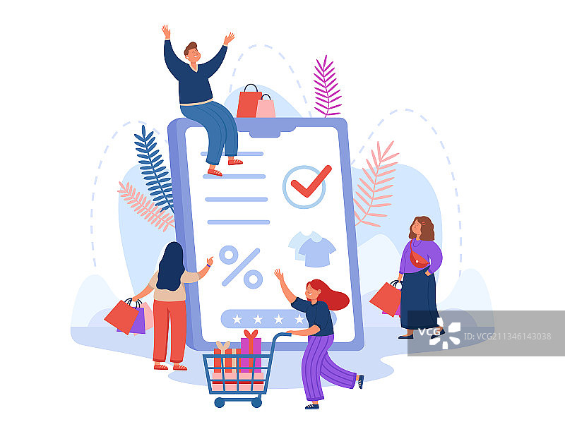 顾客在网上商店购物图片素材