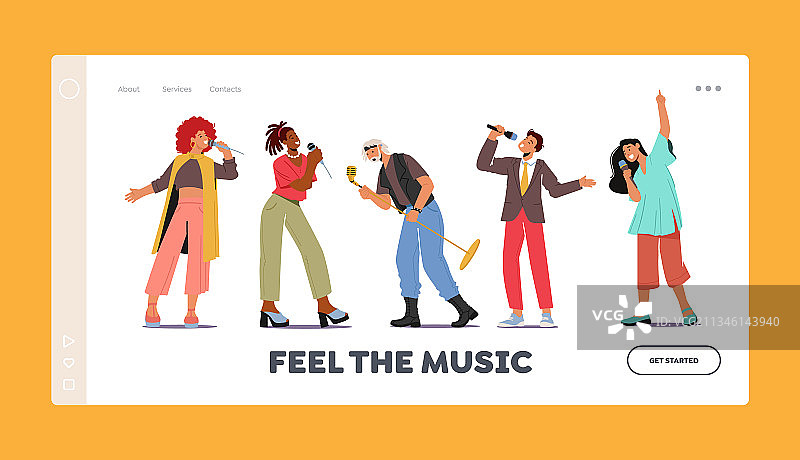 音乐主题着陆页模板图片素材