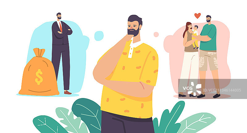 男人职业选择概念图片素材