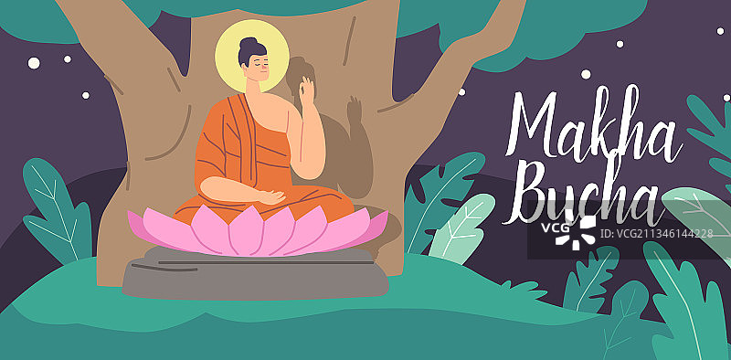 万佛节贺卡佛陀人物图片素材